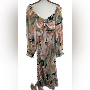 Multi colored cut out midi dress